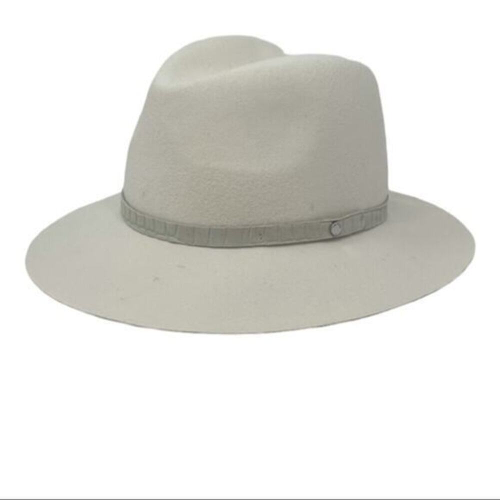 Rag & Bone Off‎ White Floppy Brim Fedora
Wool Hat - Croc Leather Band NWT